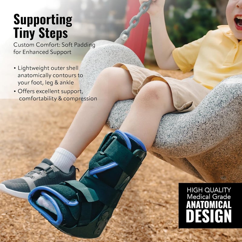 Braceapedia Pediatric Buddy Boot, Kids Medical Grade Left/Right Foot & Ankle Support Brace, Sprain & Injury Recovery Walker Boots, Kids Ankle Brace for Sports and Recovery, Small Orange Liner, Black - Image 5